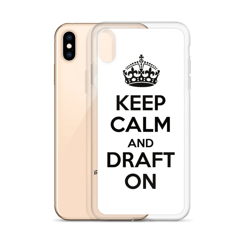 Keep Calm & Draft On, White, iPhone Case - iPhone 6 Plus/6s Plus, iPhone 6/6s, iPhone 7 Plus/8 Plus, iPhone 7/8, iPhone X/XS, iPhone XR, iPhone XS Max