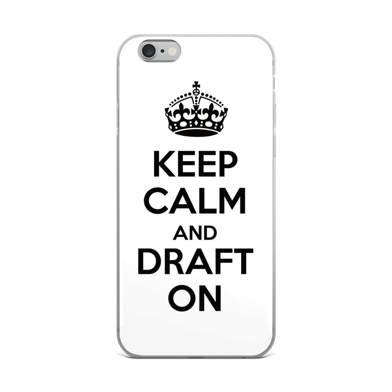 Keep Calm & Draft On, White, iPhone Case - iPhone 6 Plus/6s Plus, iPhone 6/6s, iPhone 7 Plus/8 Plus, iPhone 7/8, iPhone X/XS, iPhone XR, iPhone XS Max